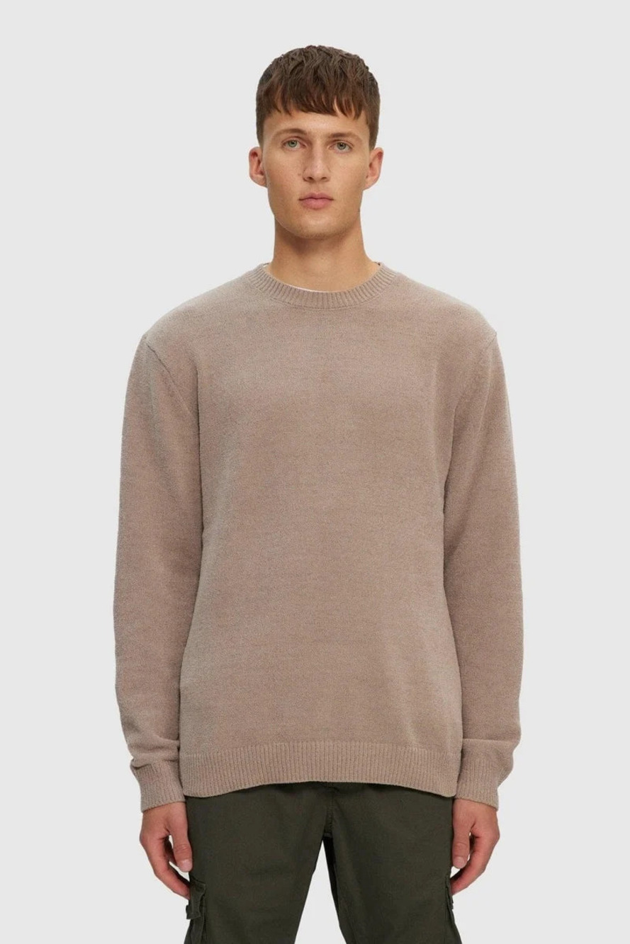 Kuwalla Beige Textured Knit Crewneck Sweater/23808